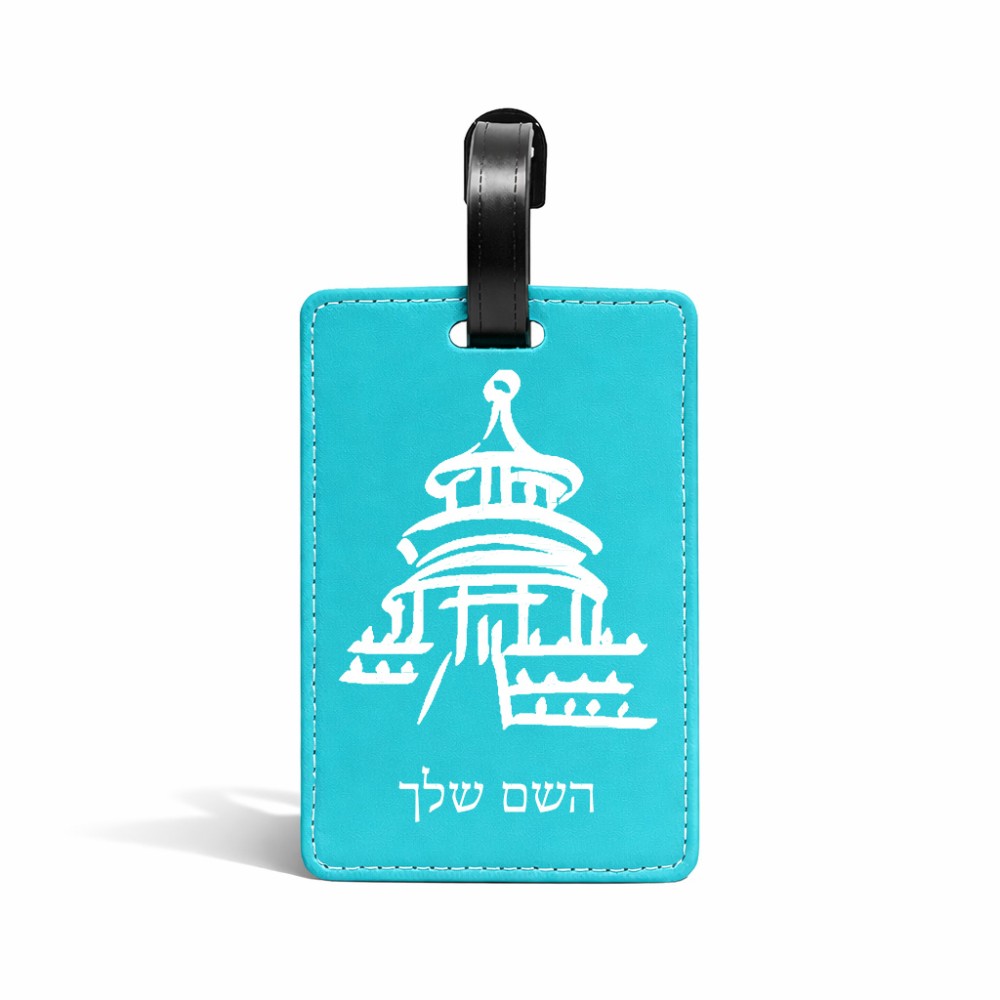 תווית לסימון מזוודה \ תיק בעיצוב אישי עם השם שלך בעיצוב פגודה - יפן גודל 10.3 × 7 ס"מ