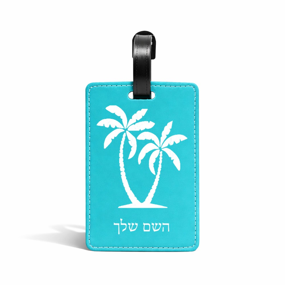 תווית לסימון מזוודה \ תיק בעיצוב אישי עם השם שלך בעיצוב כפות ידיים גודל 10.3 × 7 ס"מ