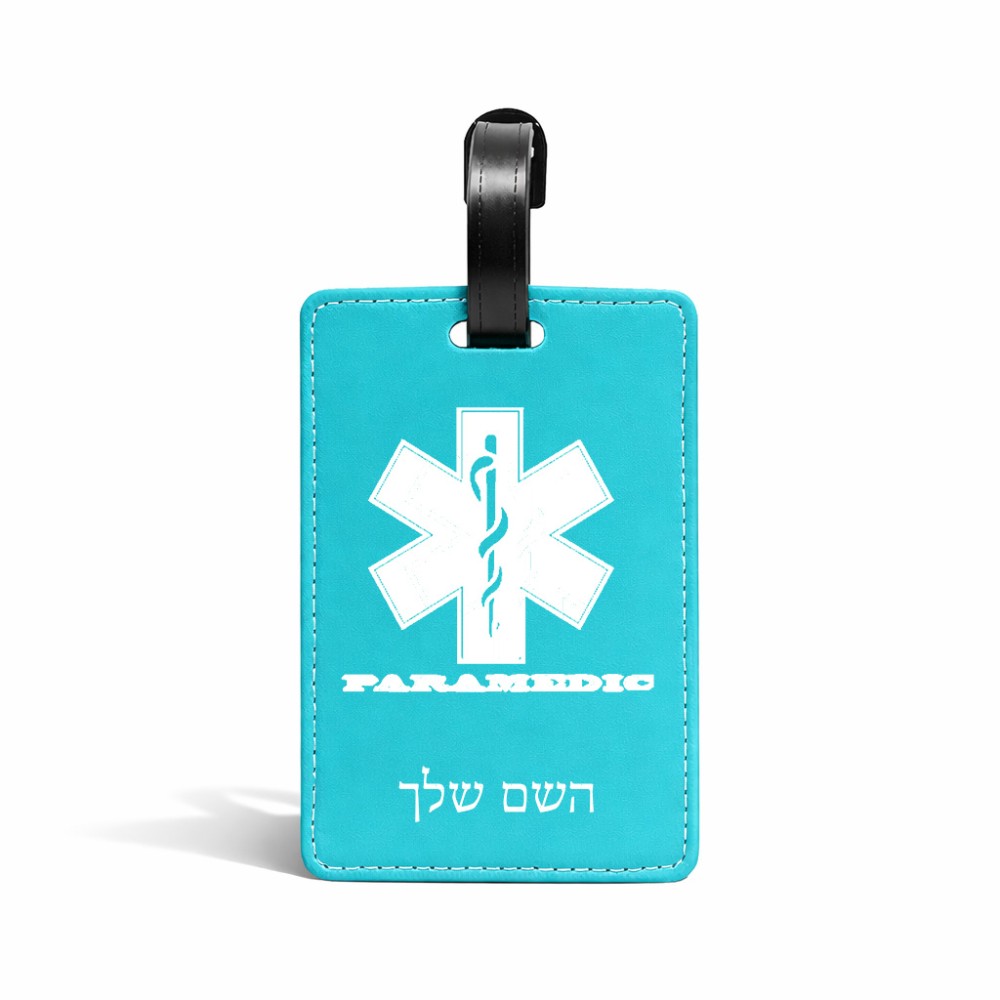 תווית לסימון מזוודה \ תיק בעיצוב אישי עם השם שלך בעיצוב חובש גודל 10.3 × 7 ס"מ