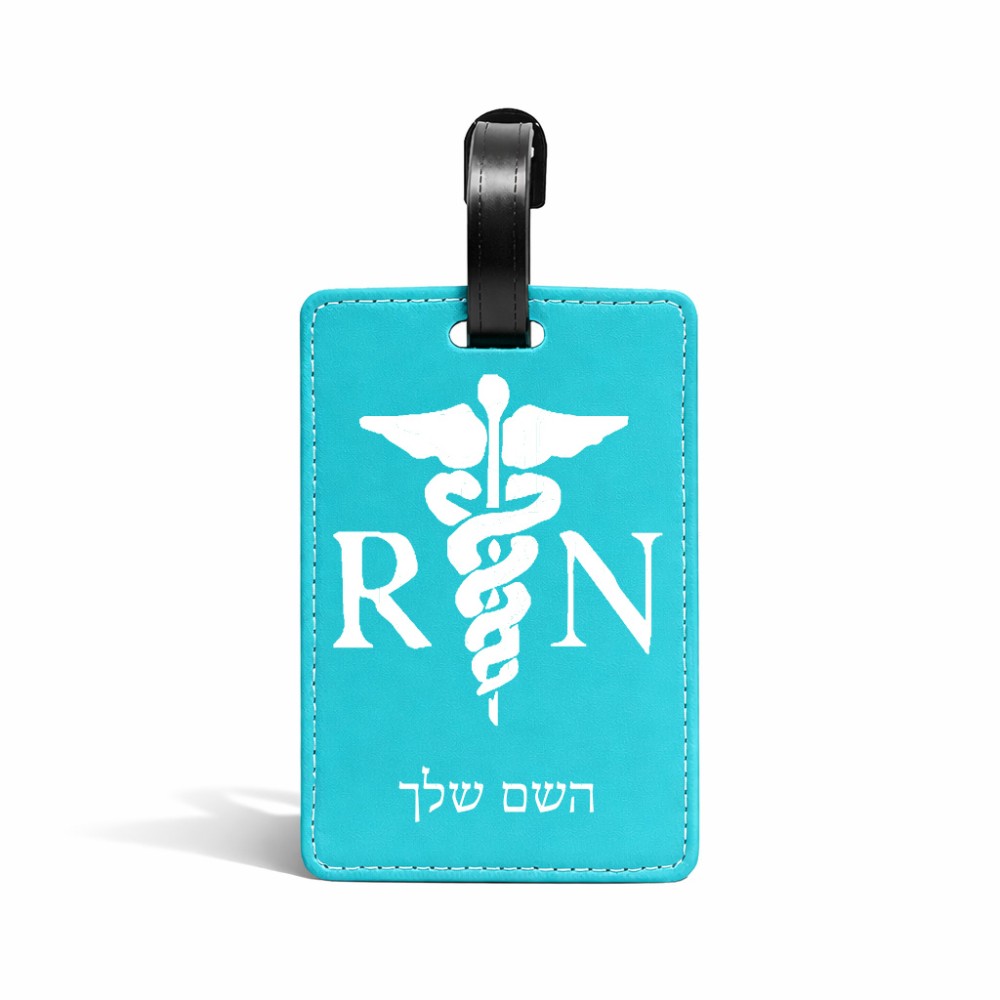 תווית לסימון מזוודה \ תיק בעיצוב אישי עם השם שלך בעיצוב אחות מוסמכת גודל 10.3 × 7 ס"מ