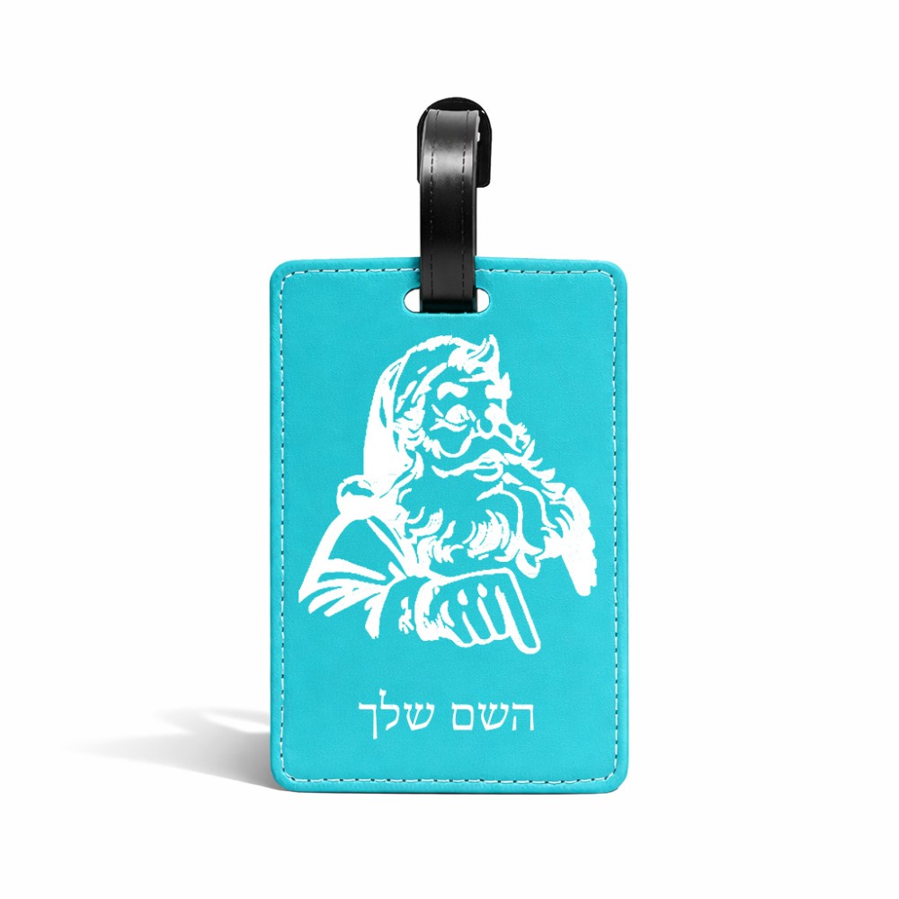 תווית לסימון מזוודה \ תיק בעיצוב אישי עם השם שלך בעיצוב סנטה קלאוס גודל 10.3 × 7 ס"מ