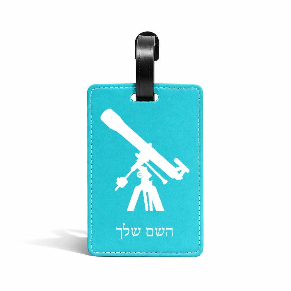 תווית לסימון מזוודה \ תיק בעיצוב אישי עם השם שלך בעיצוב טלסקופ גודל 10.3 × 7 ס"מ