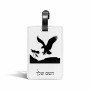 תווית לסימון מזוודה \ תיק בעיצוב אישי עם השם שלך בעיצוב נשר אמריקאי גודל 10.3 × 7 ס"מ