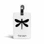תווית לסימון מזוודה \ תיק בעיצוב אישי עם השם שלך בעיצוב שפירית גודל 10.3 × 7 ס"מ