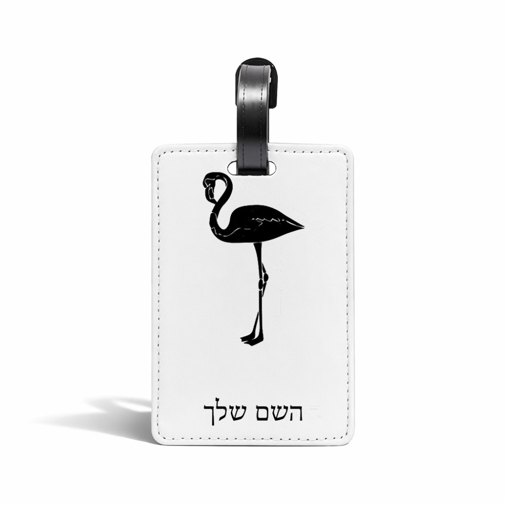תווית לסימון מזוודה \ תיק בעיצוב אישי עם השם שלך בעיצוב אנפה גודל 10.3 × 7 ס"מ