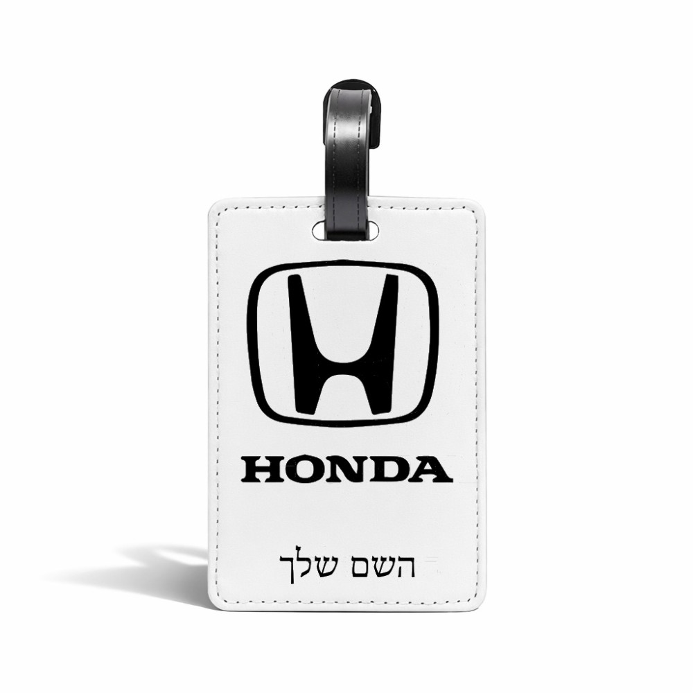 תווית לסימון מזוודה \ תיק בעיצוב אישי עם השם שלך בעיצוב הונדה 2 גודל 10.3 × 7 ס"מ