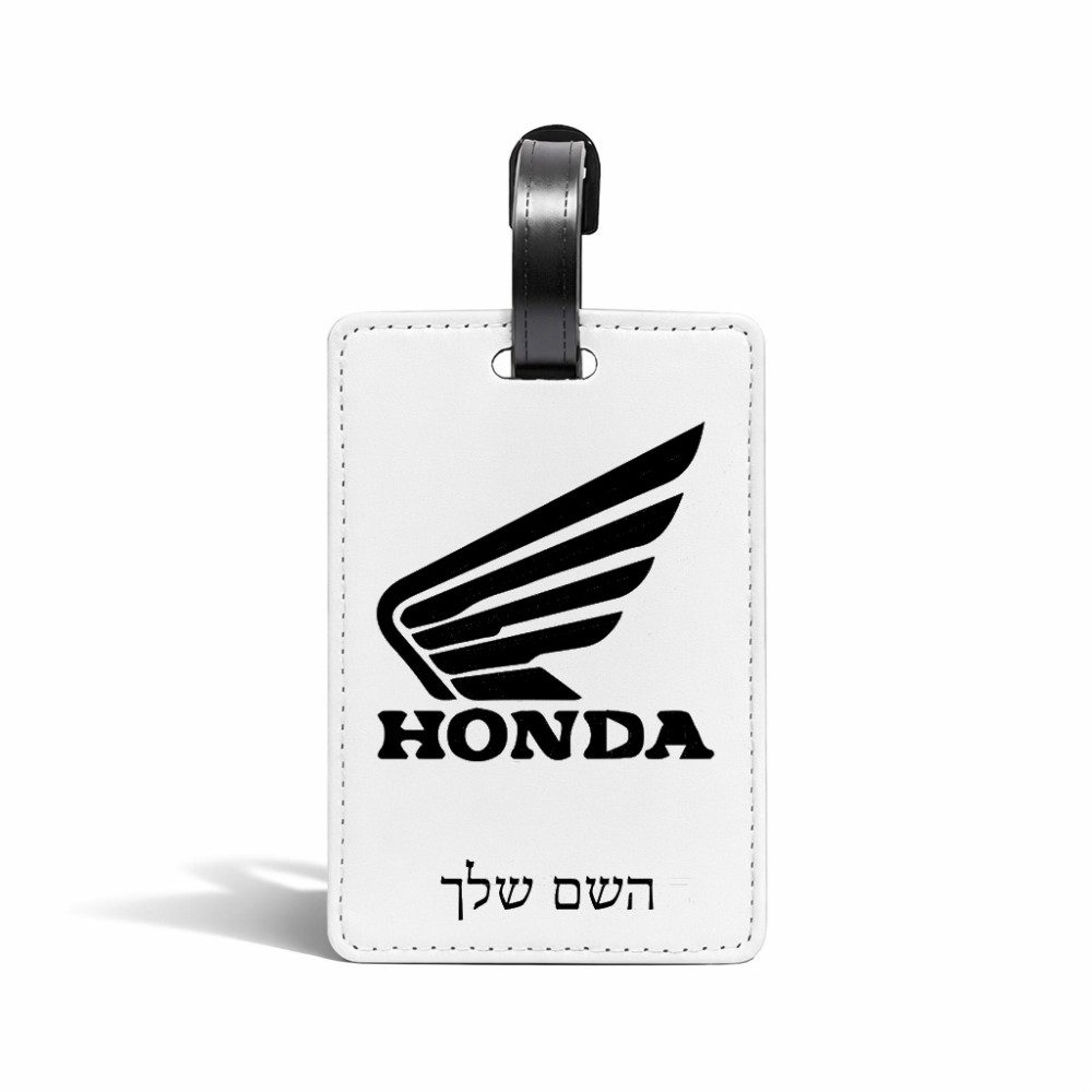 תווית לסימון מזוודה \ תיק בעיצוב אישי עם השם שלך בעיצוב הונדה גודל 10.3 × 7 ס"מ