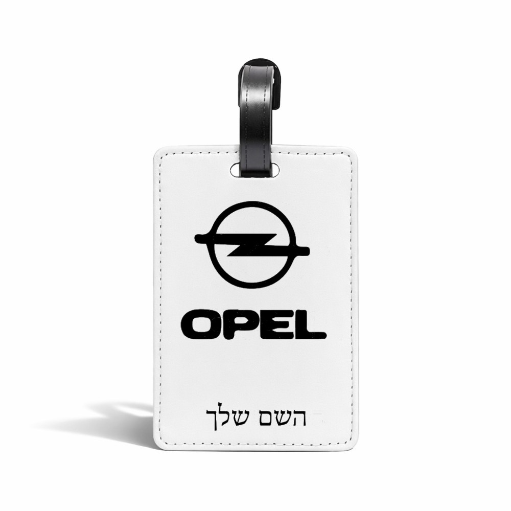 תווית לסימון מזוודה \ תיק בעיצוב אישי עם השם שלך בעיצוב אופל גודל 10.3 × 7 ס"מ