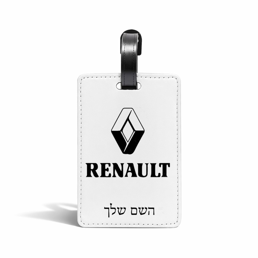 תווית לסימון מזוודה \ תיק בעיצוב אישי עם השם שלך בעיצוב רנו גודל 10.3 × 7 ס"מ
