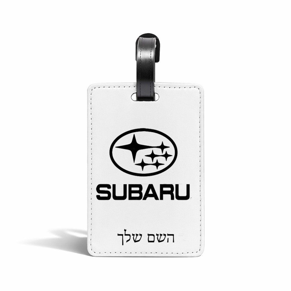 תווית לסימון מזוודה \ תיק בעיצוב אישי עם השם שלך בעיצוב סובארו גודל 10.3 × 7 ס"מ