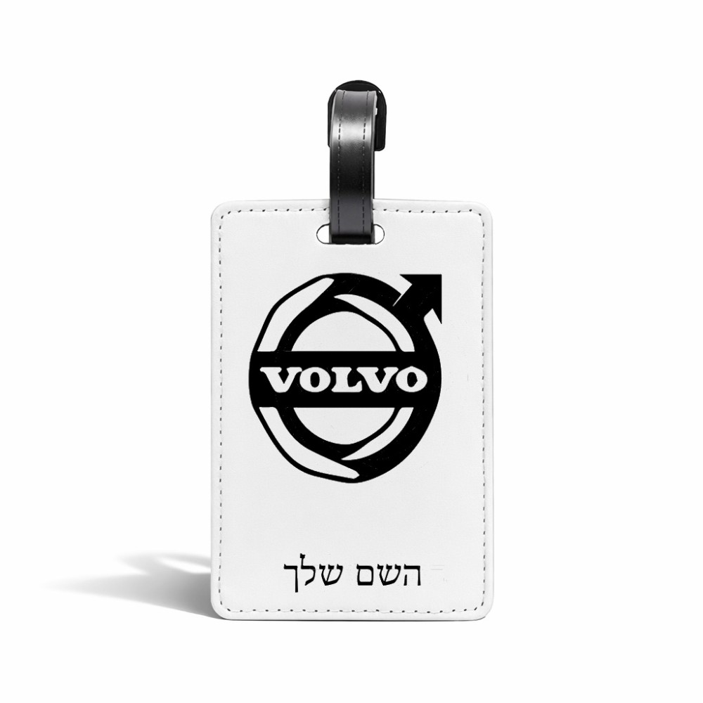 תווית לסימון מזוודה \ תיק בעיצוב אישי עם השם שלך בעיצוב וולוו גודל 10.3 × 7 ס"מ
