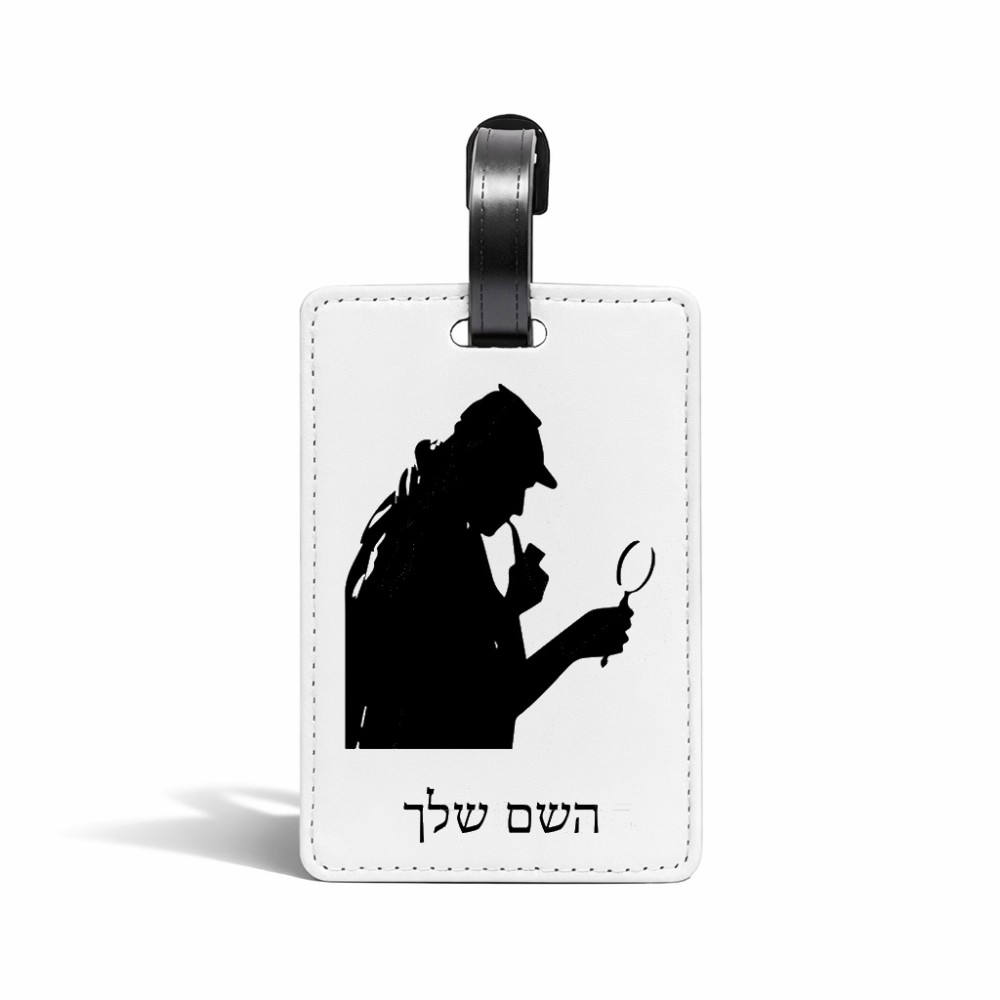 תווית לסימון מזוודה \ תיק בעיצוב אישי עם השם שלך בעיצוב בתים של שרלוק גודל 10.3 × 7 ס"מ