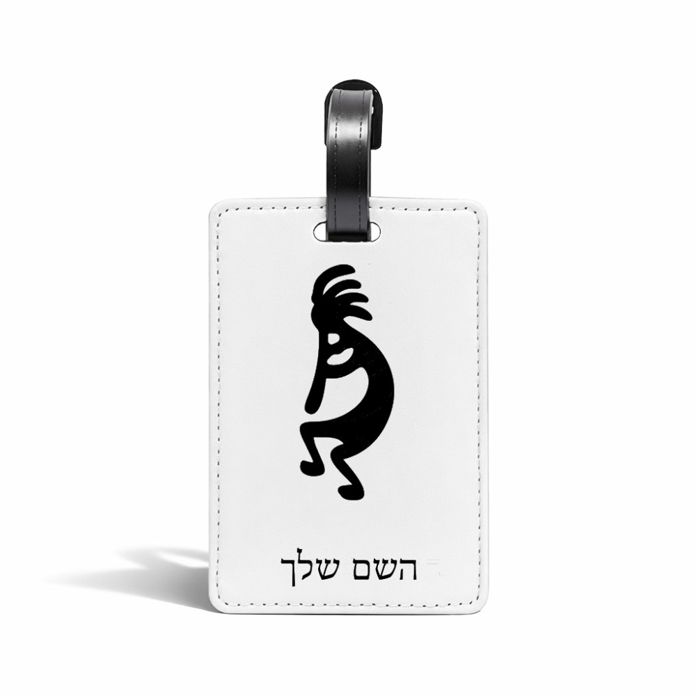 תווית לסימון מזוודה \ תיק בעיצוב אישי עם השם שלך בעיצוב קוקופלי גודל 10.3 × 7 ס"מ