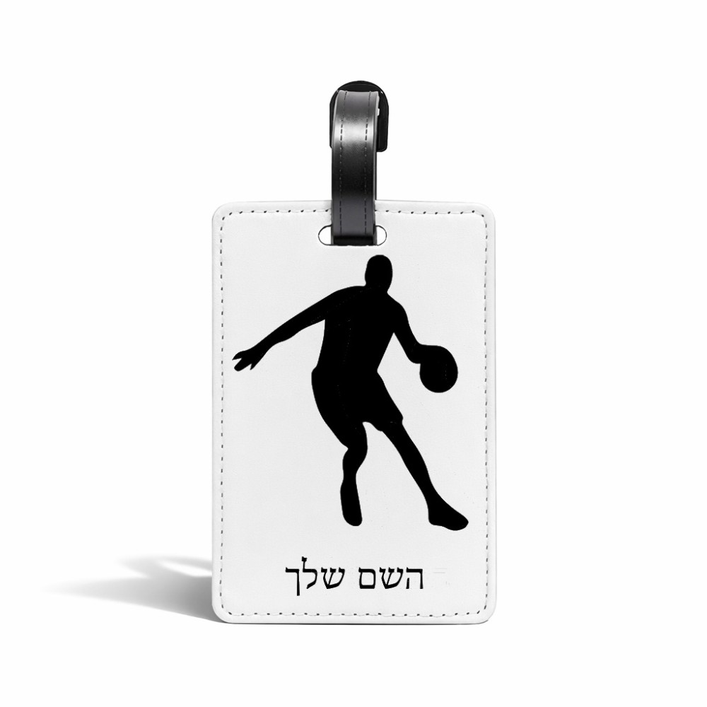 תווית לסימון מזוודה \ תיק בעיצוב אישי עם השם שלך בעיצוב שחקן כדורסל גודל 10.3 × 7 ס"מ