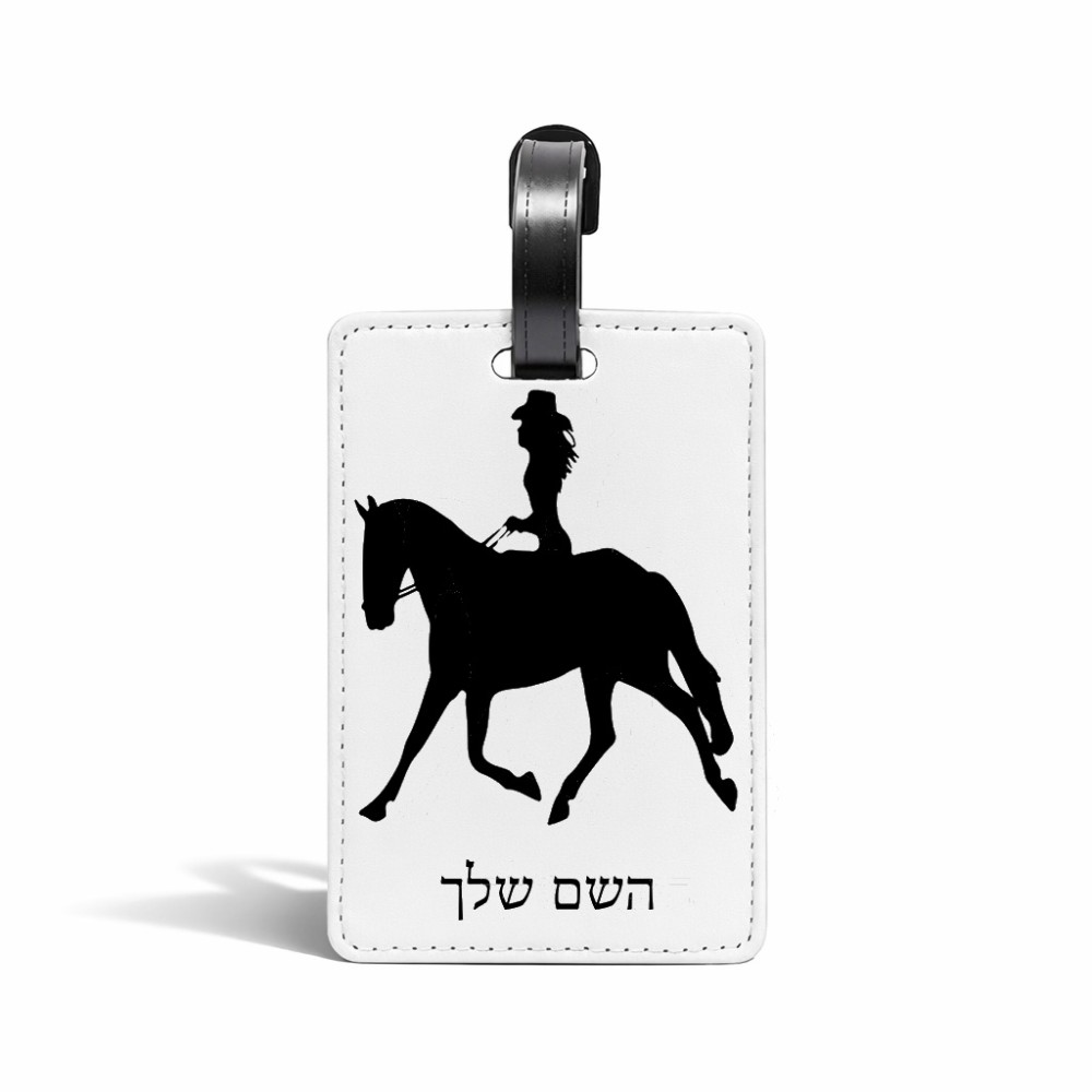 תווית לסימון מזוודה \ תיק בעיצוב אישי עם השם שלך בעיצוב קאוגירל - אישה גודל 10.3 × 7 ס"מ