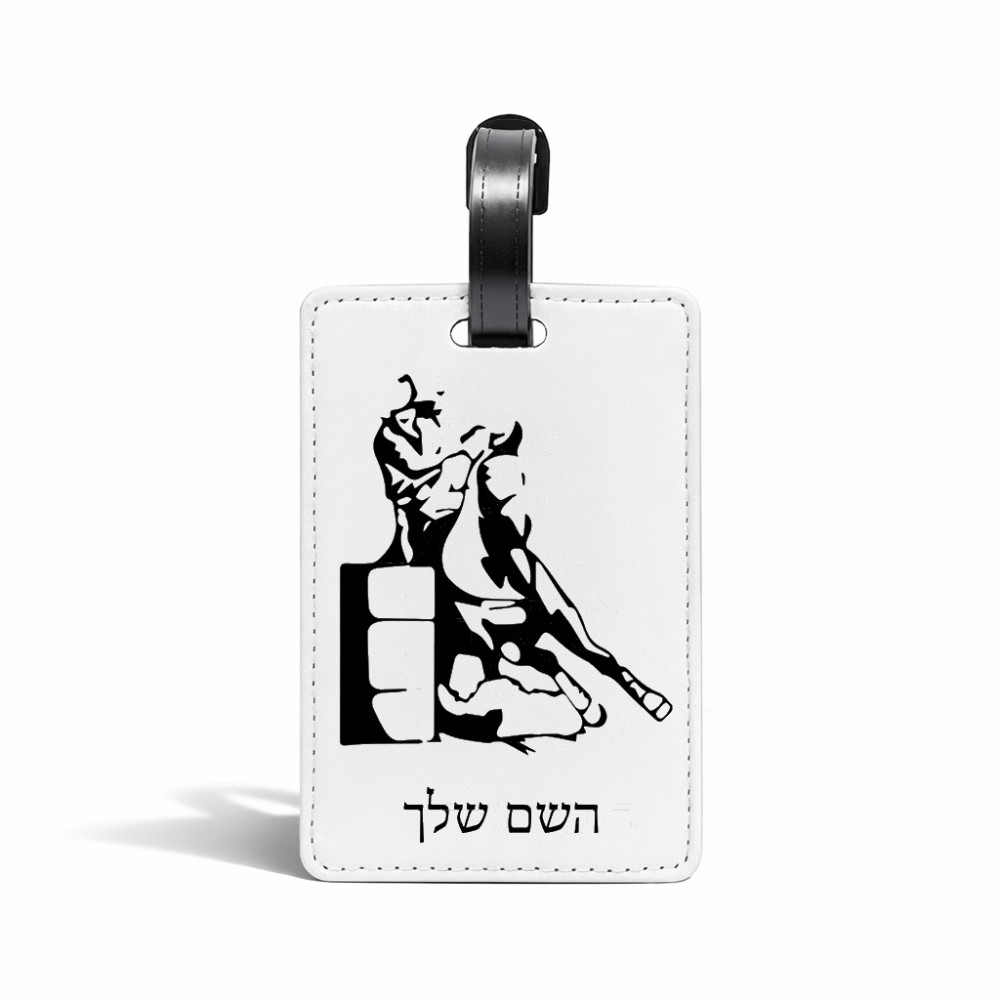 תווית לסימון מזוודה \ תיק בעיצוב אישי עם השם שלך בעיצוב קאוגירל גודל 10.3 × 7 ס"מ