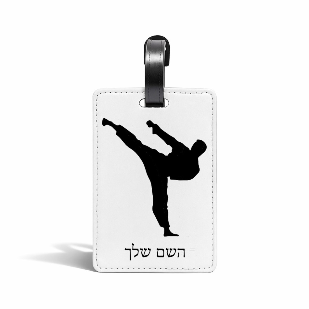 תווית לסימון מזוודה \ תיק בעיצוב אישי עם השם שלך בעיצוב קרטה גודל 10.3 × 7 ס"מ