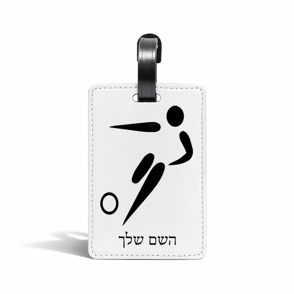 תווית לסימון מזוודה \ תיק בעיצוב אישי עם השם שלך בעיצוב כדורגל אולימפי גודל 10.3 × 7 ס"מ