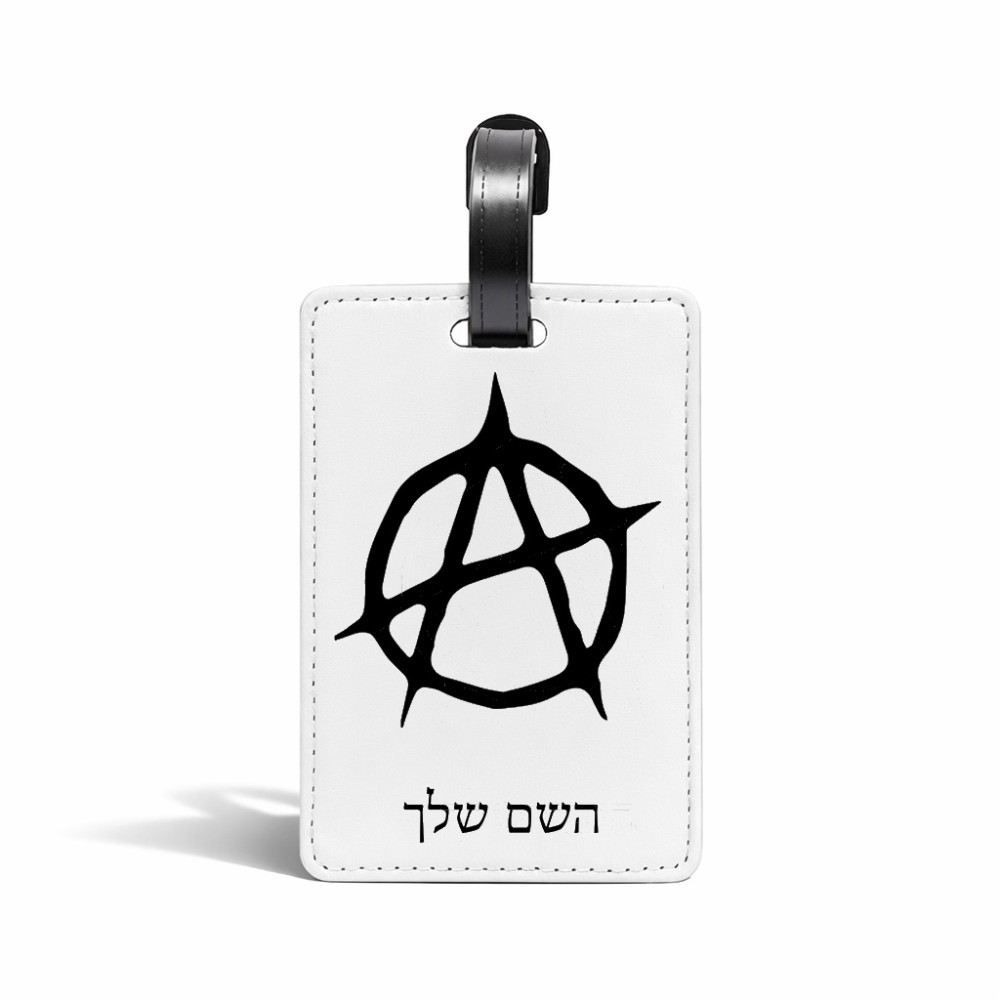 תווית לסימון מזוודה \ תיק בעיצוב אישי עם השם שלך בעיצוב אנרכיה גודל 10.3 × 7 ס"מ