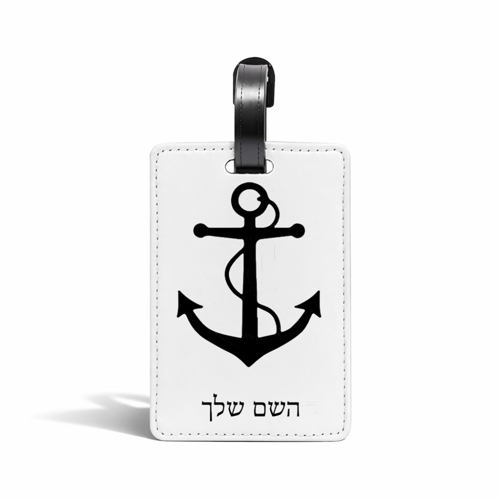 תווית לסימון מזוודה \ תיק בעיצוב אישי עם השם שלך בעיצוב לעגן גודל 10.3 × 7 ס"מ