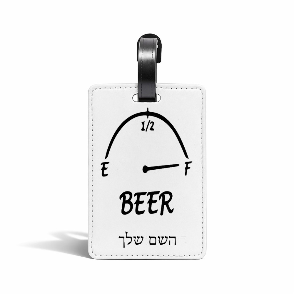 תווית לסימון מזוודה \ תיק בעיצוב אישי עם השם שלך בעיצוב מיכל של בירה גודל 10.3 × 7 ס"מ
