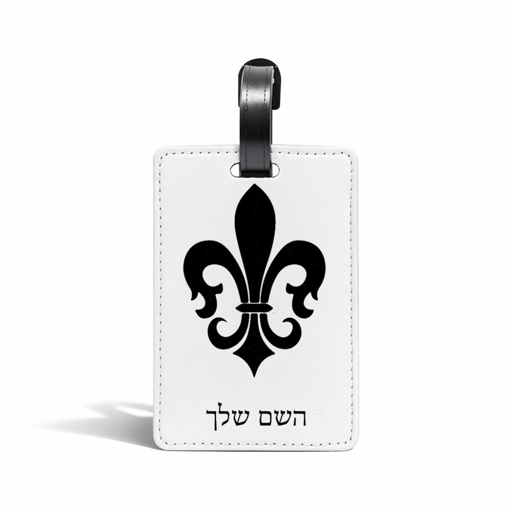 תווית לסימון מזוודה \ תיק בעיצוב אישי עם השם שלך בעיצוב פרחי פרחים - צרפת גודל 10.3 × 7 ס"מ