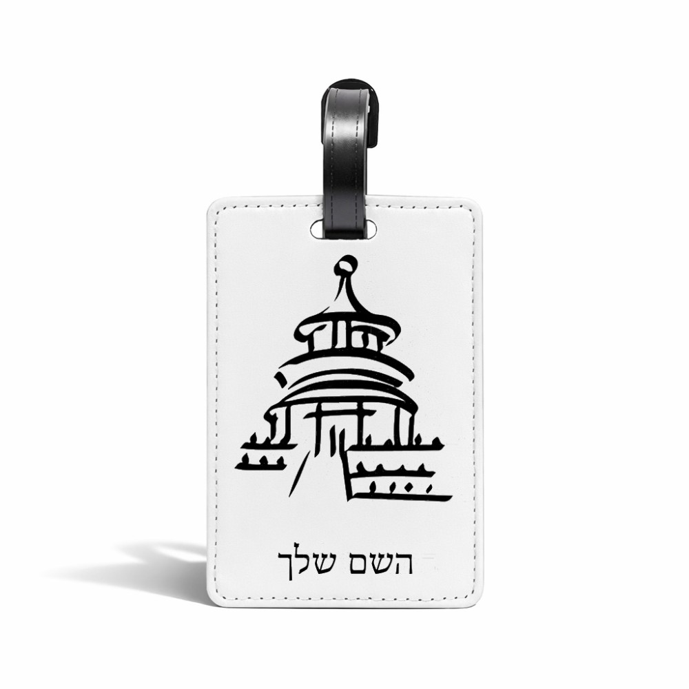 תווית לסימון מזוודה \ תיק בעיצוב אישי עם השם שלך בעיצוב פגודה - יפן גודל 10.3 × 7 ס"מ
