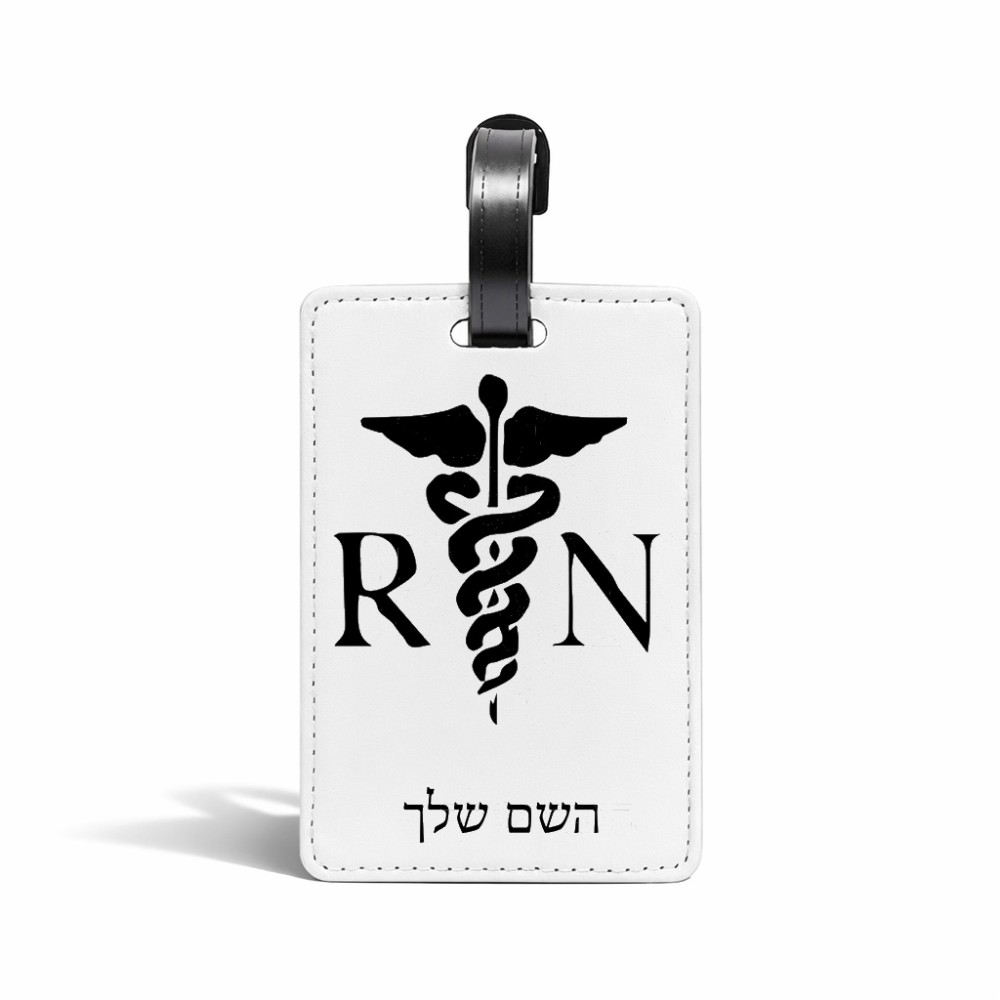 תווית לסימון מזוודה \ תיק בעיצוב אישי עם השם שלך בעיצוב אחות מוסמכת גודל 10.3 × 7 ס"מ