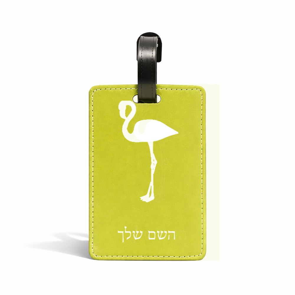 תווית לסימון מזוודה \ תיק בעיצוב אישי עם השם שלך בעיצוב אנפה גודל 10.3 × 7 ס"מ