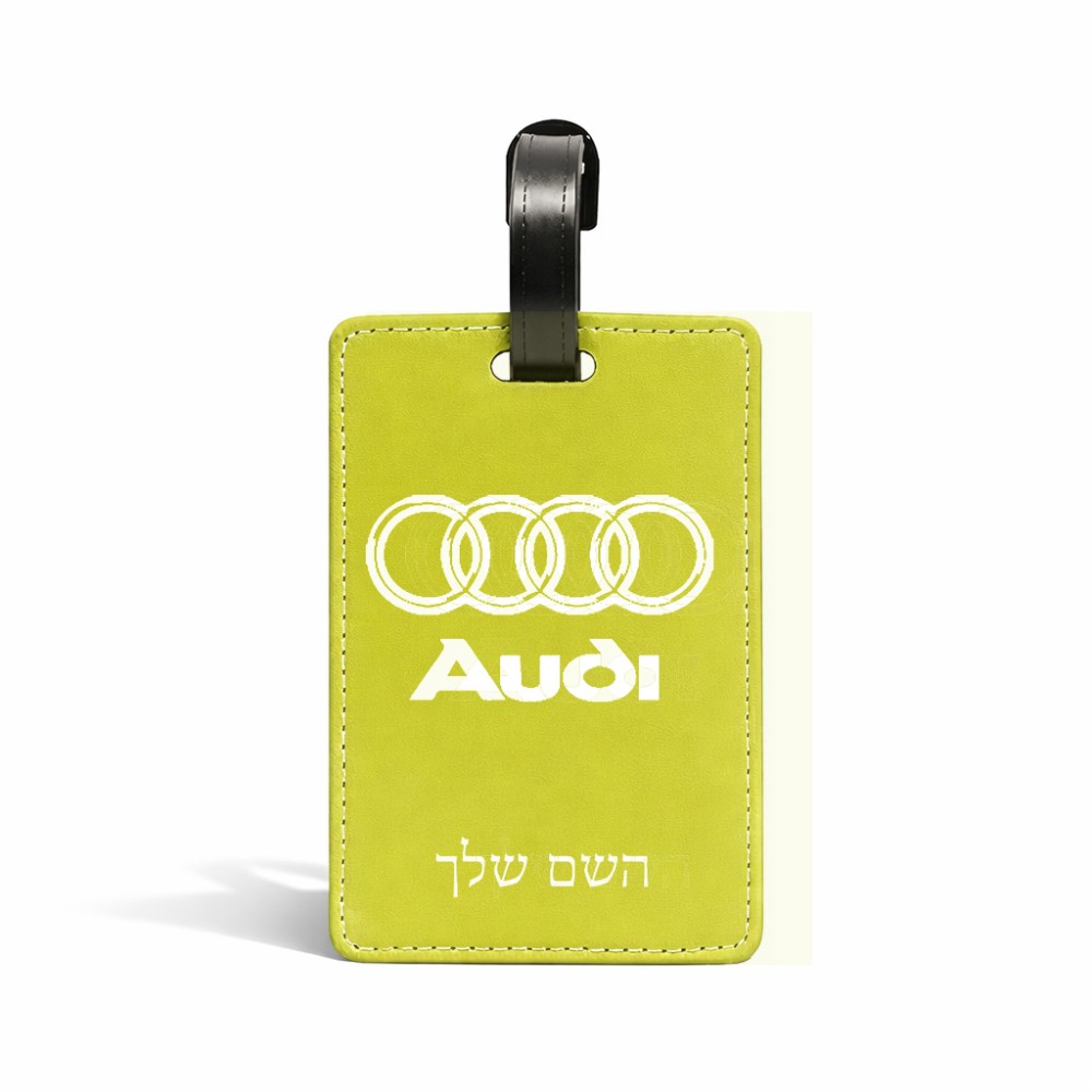 תווית לסימון מזוודה \ תיק בעיצוב אישי עם השם שלך בעיצוב אאודי גודל 10.3 × 7 ס"מ