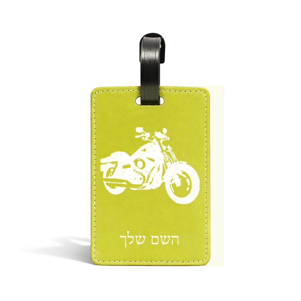 תווית לסימון מזוודה \ תיק בעיצוב אישי עם השם שלך בעיצוב הארלי-דיווידסון גודל 10.3 × 7 ס"מ