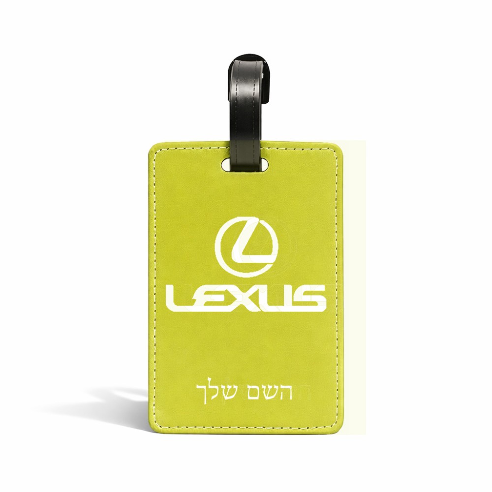 תווית לסימון מזוודה \ תיק בעיצוב אישי עם השם שלך בעיצוב לקסוס גודל 10.3 × 7 ס"מ