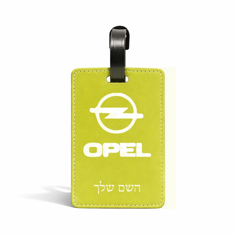 תווית לסימון מזוודה \ תיק בעיצוב אישי עם השם שלך בעיצוב אופל גודל 10.3 × 7 ס"מ