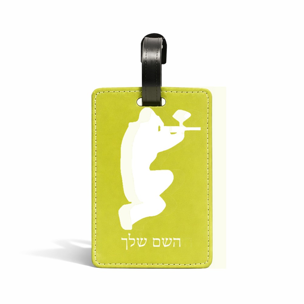 תווית לסימון מזוודה \ תיק בעיצוב אישי עם השם שלך בעיצוב שחקן כאב כדור גודל 10.3 × 7 ס"מ