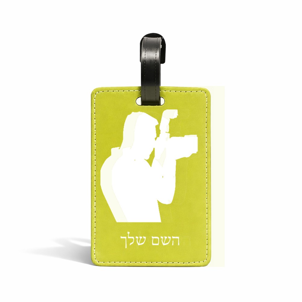 תווית לסימון מזוודה \ תיק בעיצוב אישי עם השם שלך בעיצוב צלם - גברים גודל 10.3 × 7 ס"מ
