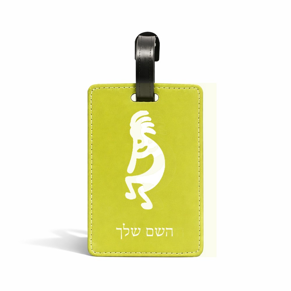 תווית לסימון מזוודה \ תיק בעיצוב אישי עם השם שלך בעיצוב קוקופלי גודל 10.3 × 7 ס"מ