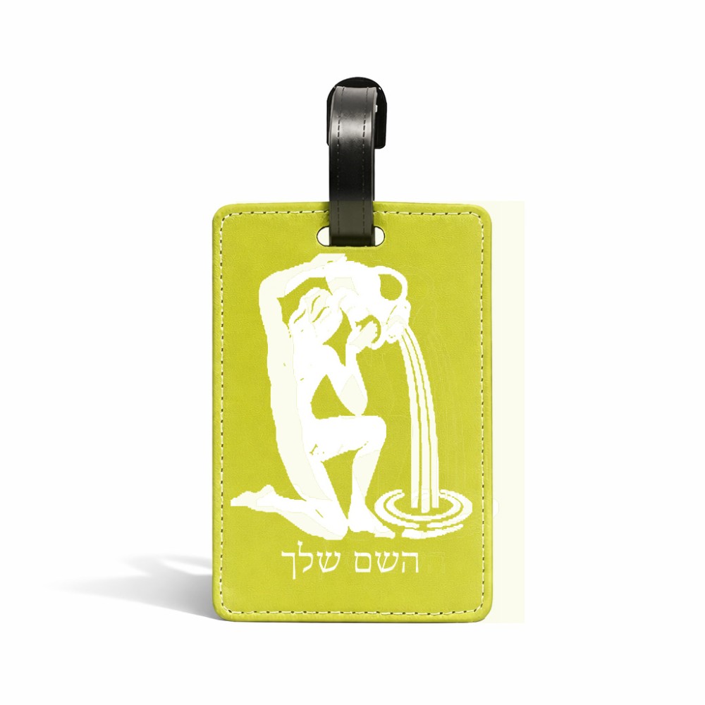 תווית לסימון מזוודה \ תיק בעיצוב אישי עם השם שלך בעיצוב מזלות - דלי גודל 10.3 × 7 ס"מ