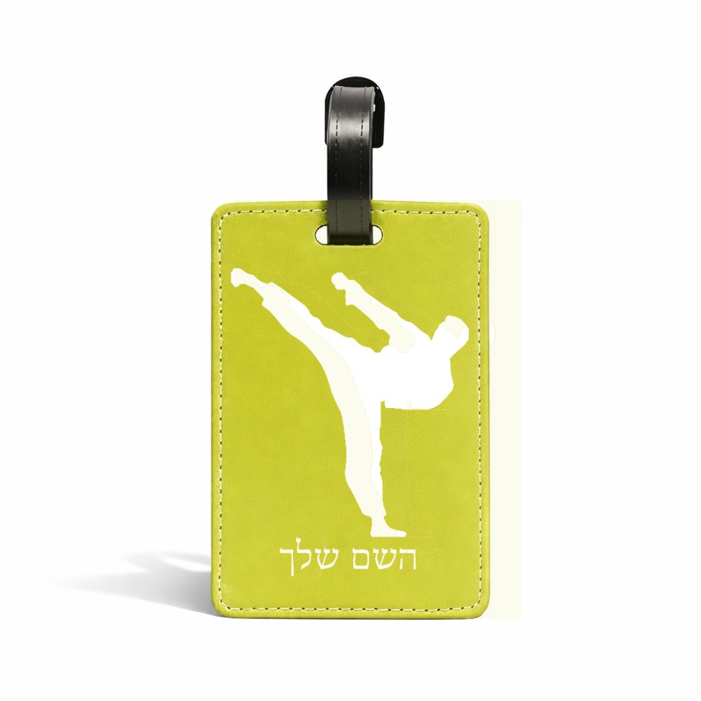 תווית לסימון מזוודה \ תיק בעיצוב אישי עם השם שלך בעיצוב קרטה גודל 10.3 × 7 ס"מ