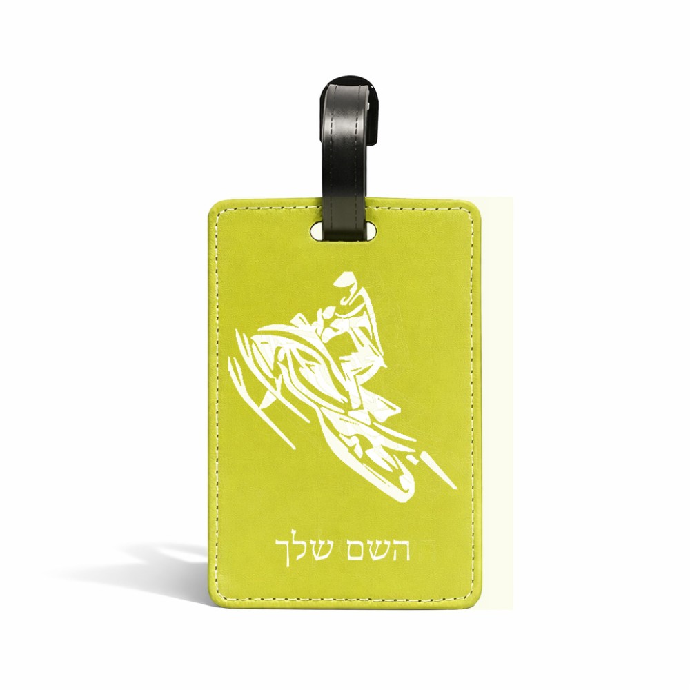 תווית לסימון מזוודה \ תיק בעיצוב אישי עם השם שלך בעיצוב אופנוע שלג גודל 10.3 × 7 ס"מ