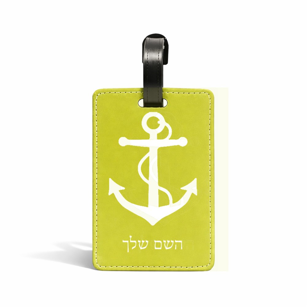 תווית לסימון מזוודה \ תיק בעיצוב אישי עם השם שלך בעיצוב לעגן גודל 10.3 × 7 ס"מ