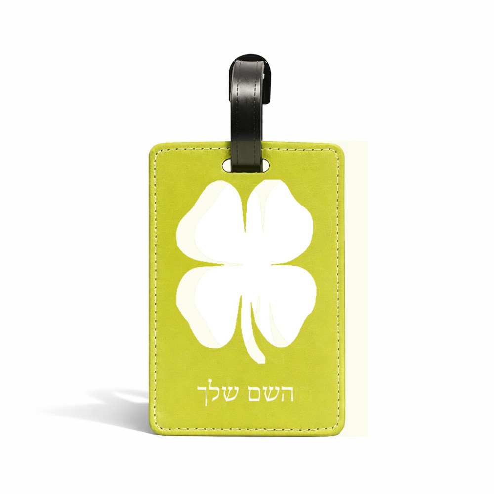 תווית לסימון מזוודה \ תיק בעיצוב אישי עם השם שלך בעיצוב קלבר גודל 10.3 × 7 ס"מ