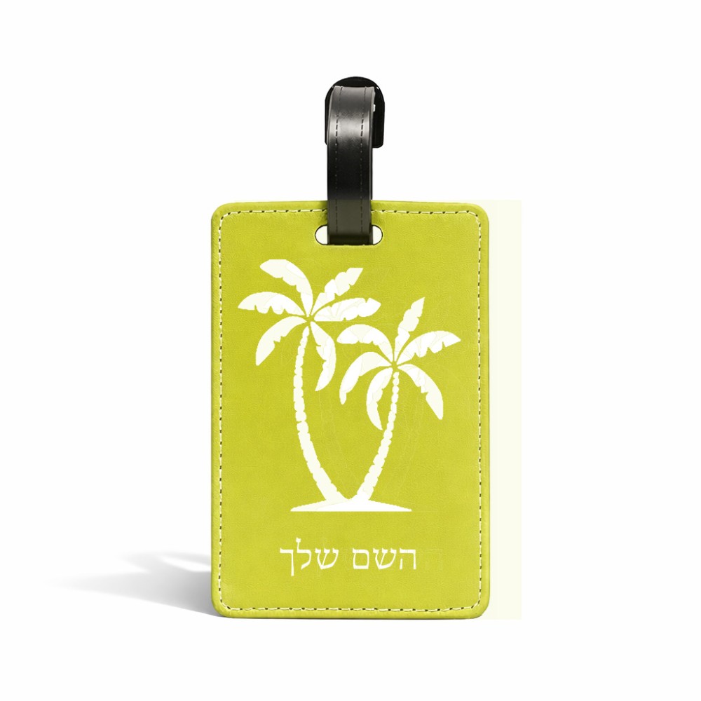 תווית לסימון מזוודה \ תיק בעיצוב אישי עם השם שלך בעיצוב כפות ידיים גודל 10.3 × 7 ס"מ