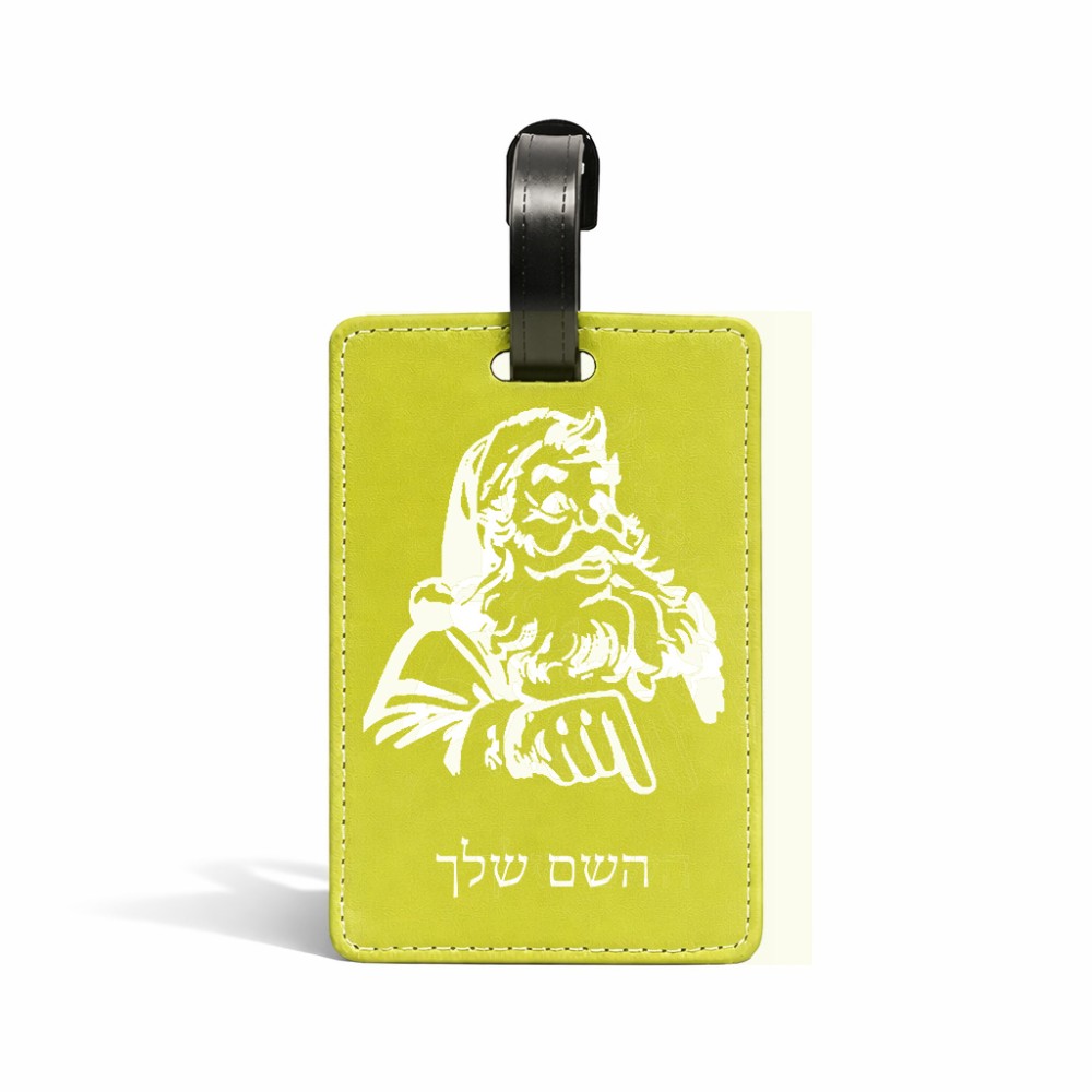 תווית לסימון מזוודה \ תיק בעיצוב אישי עם השם שלך בעיצוב סנטה קלאוס גודל 10.3 × 7 ס"מ