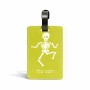 תווית לסימון מזוודה \ תיק בעיצוב אישי עם השם שלך בעיצוב סקלטון גודל 10.3 × 7 ס"מ