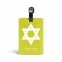 תווית לסימון מזוודה \ תיק בעיצוב אישי עם השם שלך בעיצוב מגן דוד - מגן דוד - ישראל גודל 10.3 × 7 ס"מ