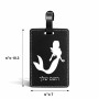 תווית לסימון מזוודה \ תיק בעיצוב אישי עם השם שלך בעיצוב בתולת ים - אישה גודל 10.3 × 7 ס"מ