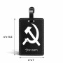 תווית לסימון מזוודה \ תיק בעיצוב אישי עם השם שלך בעיצוב פטיש ומגל גודל 10.3 × 7 ס"מ