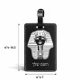 תווית לסימון מזוודה \ תיק בעיצוב אישי עם השם שלך בעיצוב פרעה - תות ענח' אמון מצרי גודל 10.3 × 7 ס"מ