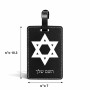 תווית לסימון מזוודה \ תיק בעיצוב אישי עם השם שלך בעיצוב מגן דוד - מגן דוד - ישראל גודל 10.3 × 7 ס"מ