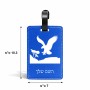 תווית לסימון מזוודה \ תיק בעיצוב אישי עם השם שלך בעיצוב נשר אמריקאי גודל 10.3 × 7 ס"מ